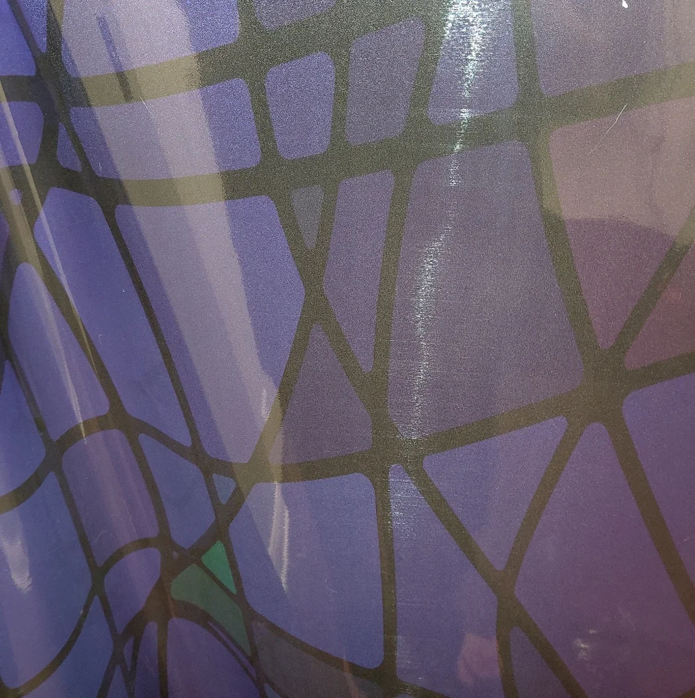 Blue Stained Glass Non-Adhesive Opaque Static Cling Abstract Removable Glass
